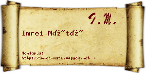 Imrei Máté névjegykártya